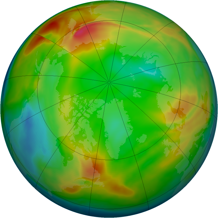 Arctic ozone map for 23 January 2005